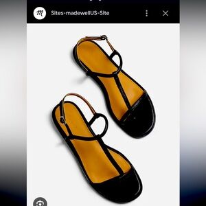 Madewell Bev T-Strap Thong Sandal in Black